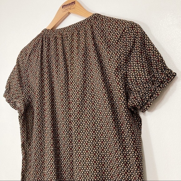 Marc O'Polo Floral Split Neck Button Down Peasant Blouse Size M - Picture 11 of 13